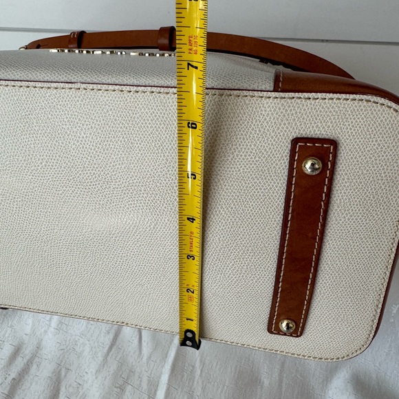 Dooney & Bourke Off White and Brown Leather Shelby Shopper Tote - Picture 11 of 15